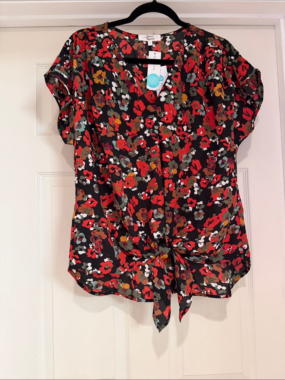 Beacon Avianna Tie Front Blouse - Red - L
